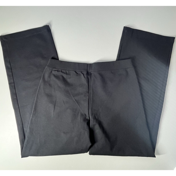 American Giant Ponte Straight Pants Womens Medium Black Pull On Stretch Relaxed - Picture 4 of 11